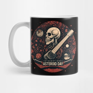 International Asteroid Day Skull Planet Guitar Mug